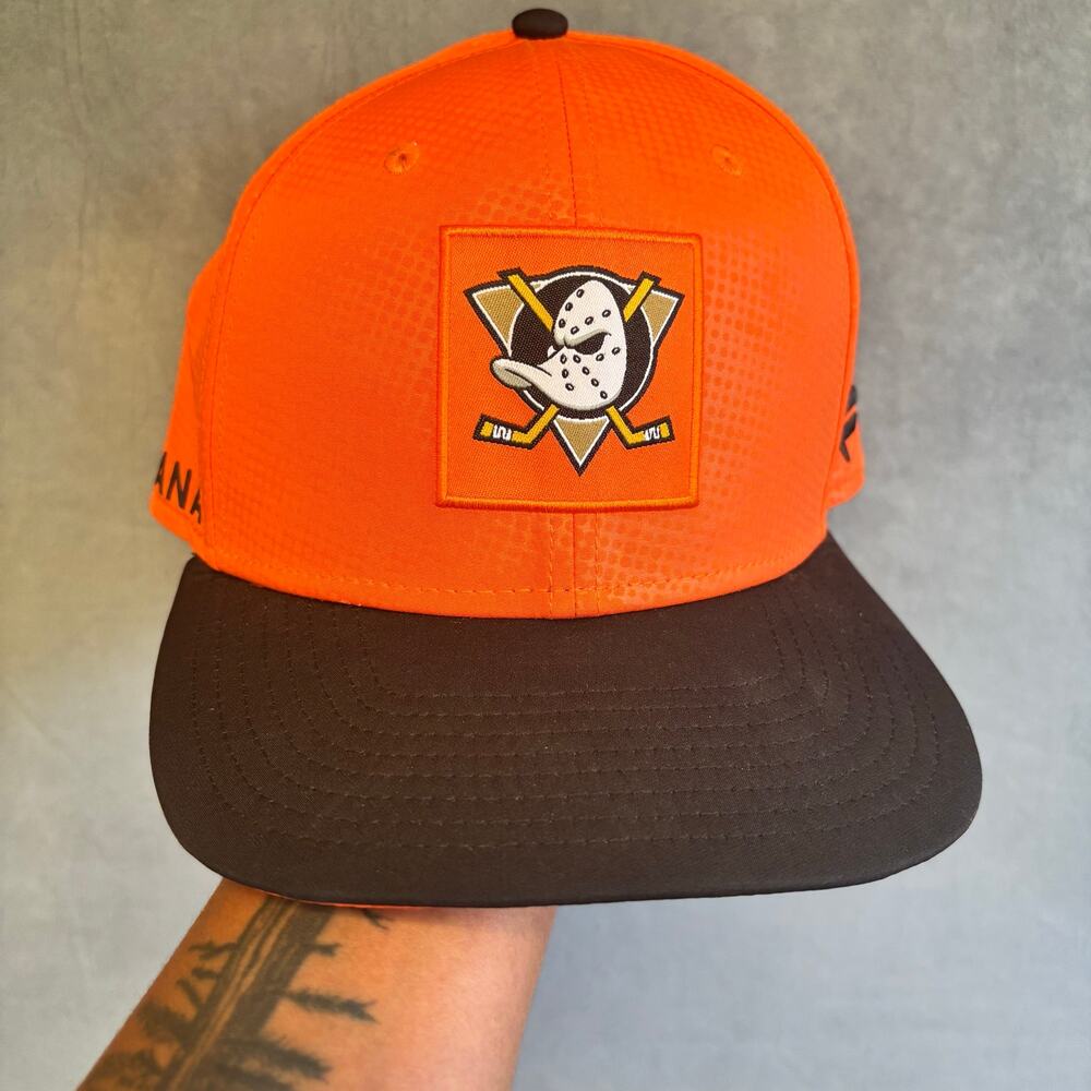 Anaheim Ducks Fanatics Authentic Pro NHL Orange Snapback Hat Cap